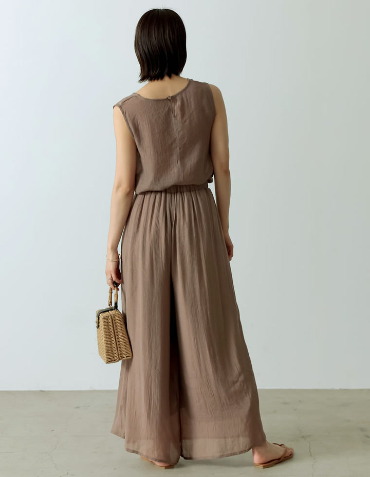 [涼感]楊柳生地スカンツワイドパンツ パンツ レディースファッション通販 リエディ