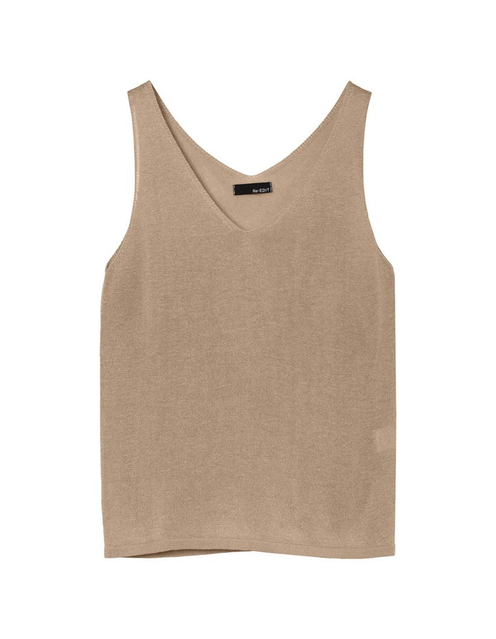 リネン混紡ニットタンクトップ トップス レディースファッション通販 リエディ