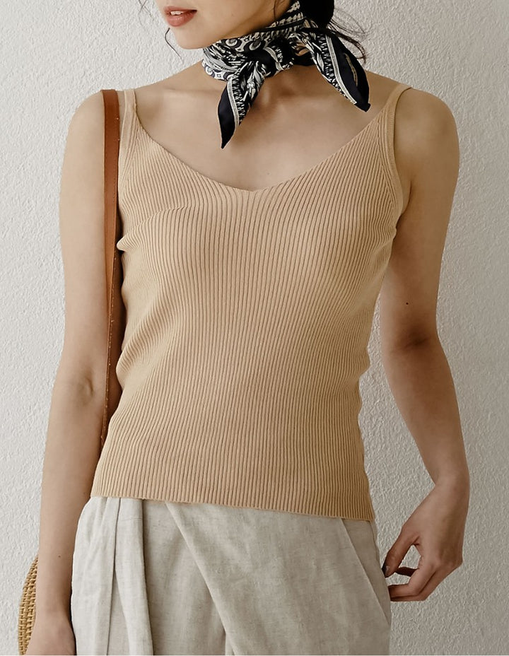 涼感レーヨンサマーリブニットキャミソール トップス レディースファッション通販 リエディ