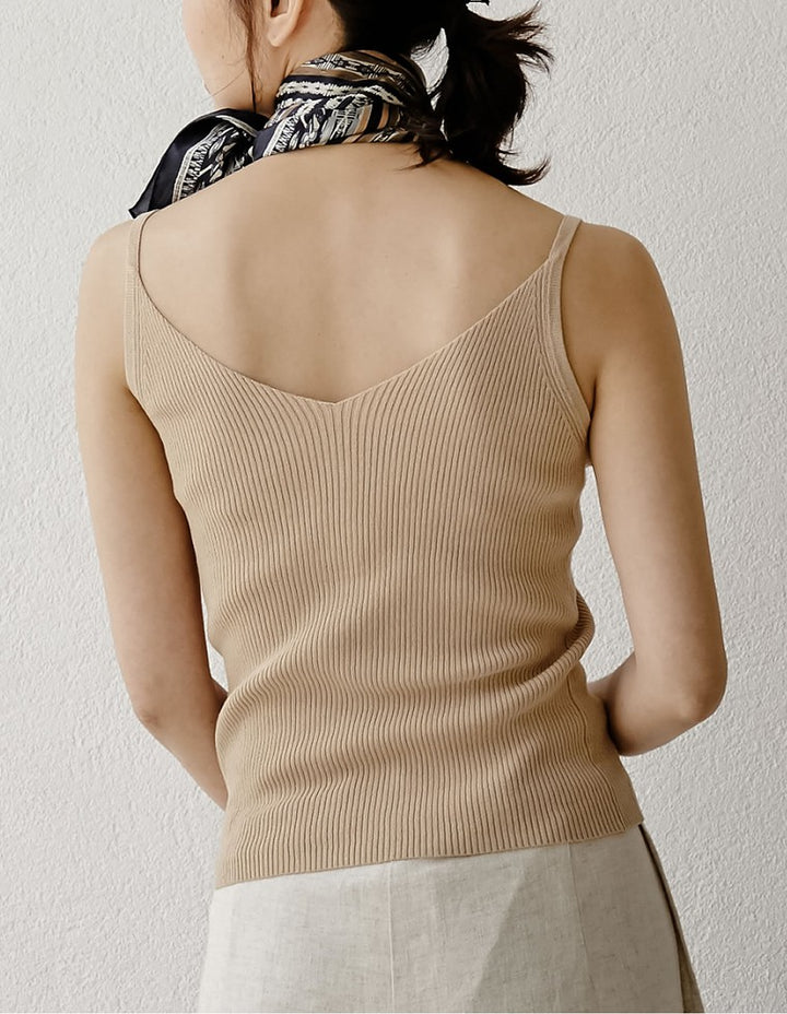 涼感レーヨンサマーリブニットキャミソール トップス レディースファッション通販 リエディ