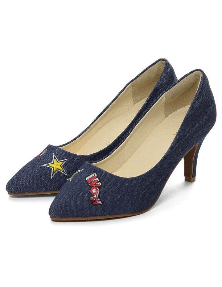 美脚カッティング刺繍パンプス シューズ レディースファッション通販 リエディ