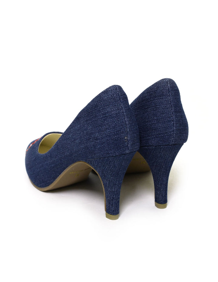 美脚カッティング刺繍パンプス シューズ レディースファッション通販 リエディ