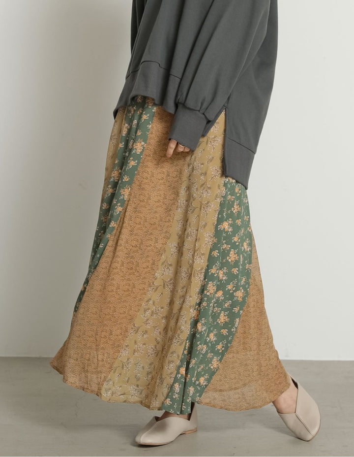 [低身長/高身長向けサイズ有]プリーツ花柄フリルスカート スカート レディースファッション通販 リエディ