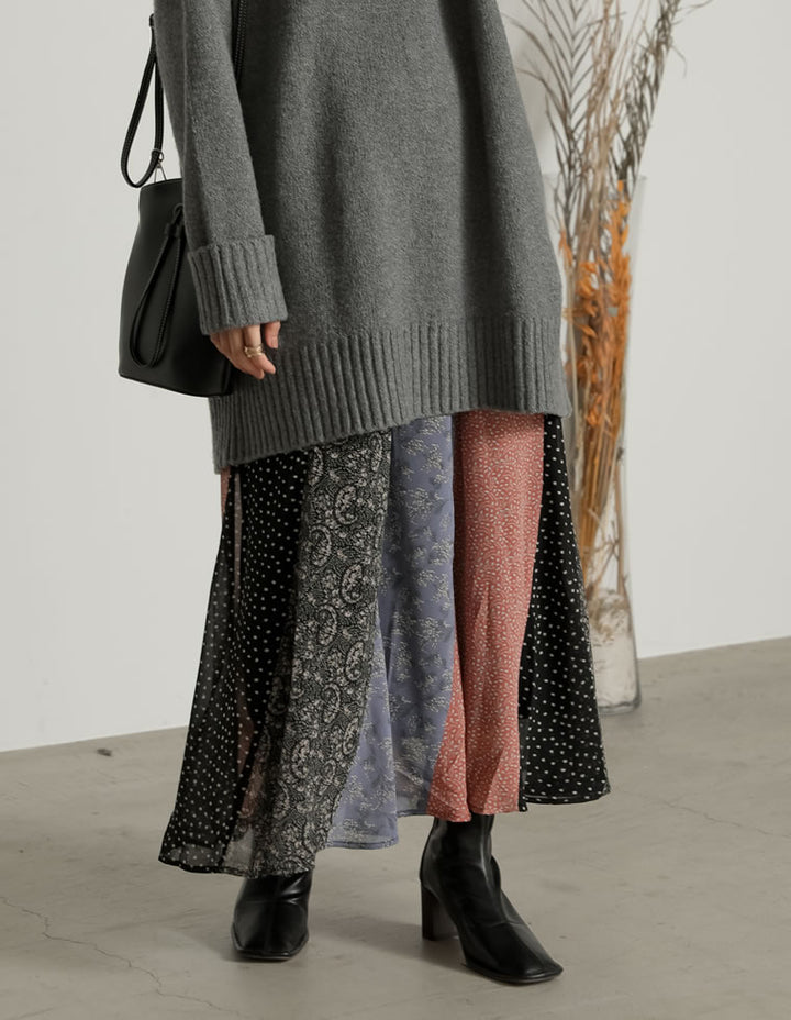 [低身長/高身長向けサイズ有]プリーツ花柄フリルスカート スカート レディースファッション通販 リエディ