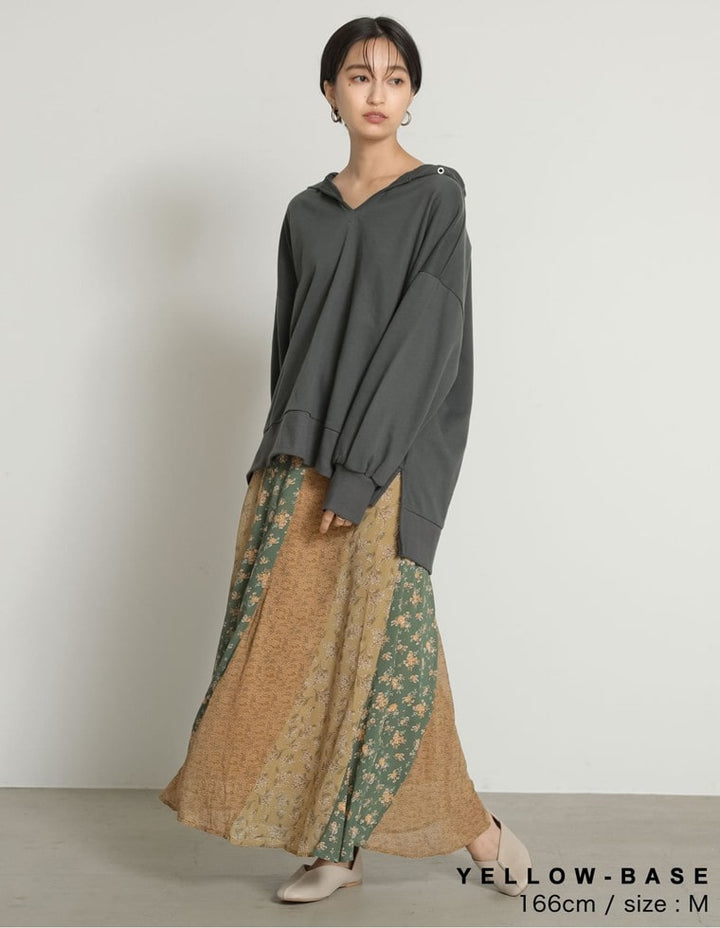 [低身長/高身長向けサイズ有]プリーツ花柄フリルスカート スカート レディースファッション通販 リエディ