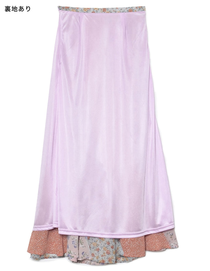 [低身長/高身長向けサイズ有]プリーツ花柄フリルスカート スカート レディースファッション通販 リエディ