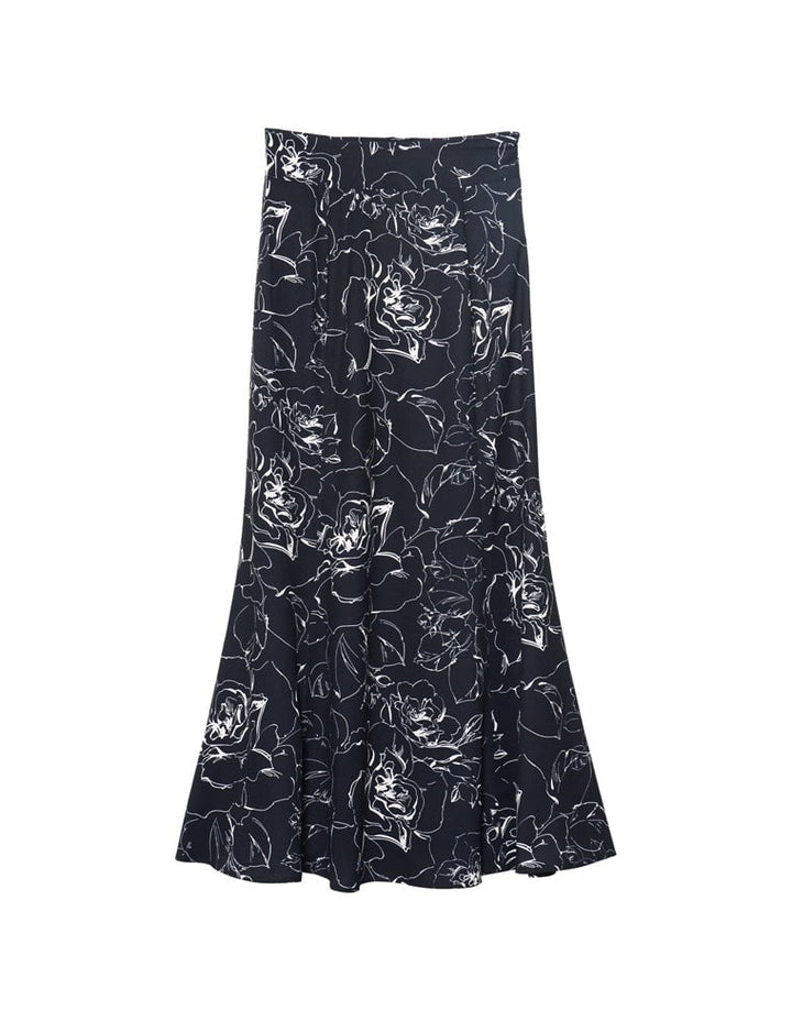 [お家で洗える][低身長向け/高身長向けサイズ対応]花柄ロングハイウエストナロースカート スカート レディースファッション通販 リエディ