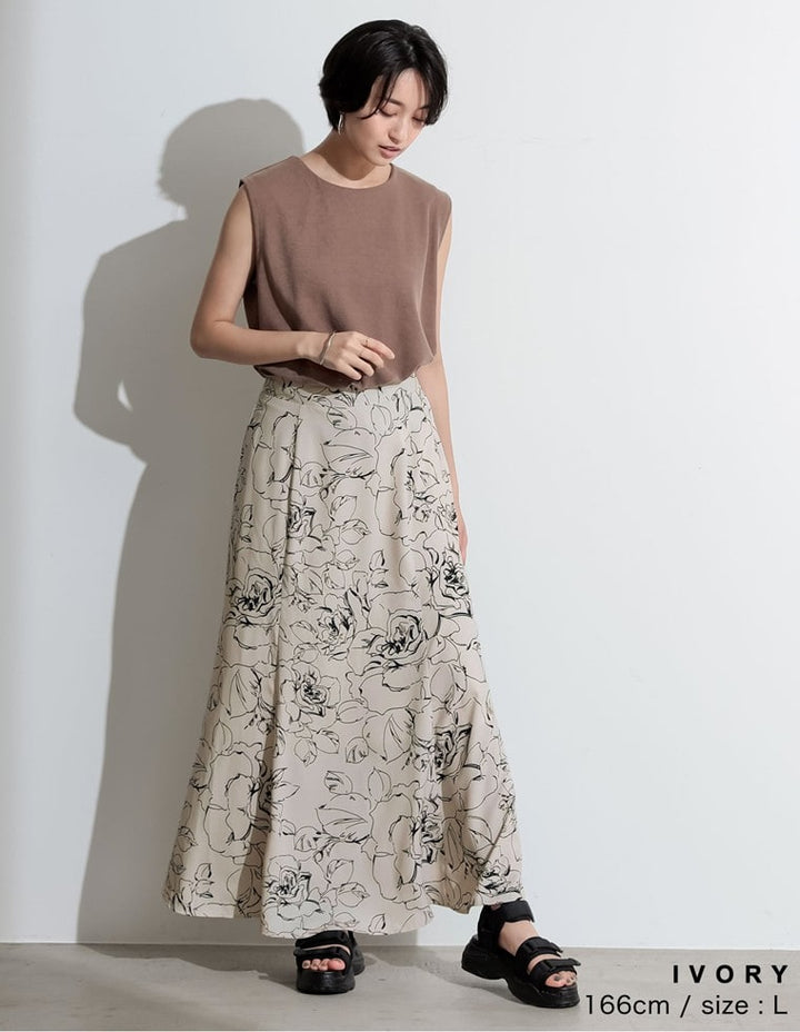 [お家で洗える][低身長向け/高身長向けサイズ対応]花柄ロングハイウエストナロースカート スカート レディースファッション通販 リエディ