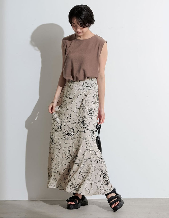 [お家で洗える][低身長向け/高身長向けサイズ対応]花柄ロングハイウエストナロースカート スカート レディースファッション通販 リエディ