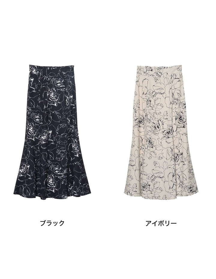 [お家で洗える][低身長向け/高身長向けサイズ対応]花柄ロングハイウエストナロースカート スカート レディースファッション通販 リエディ