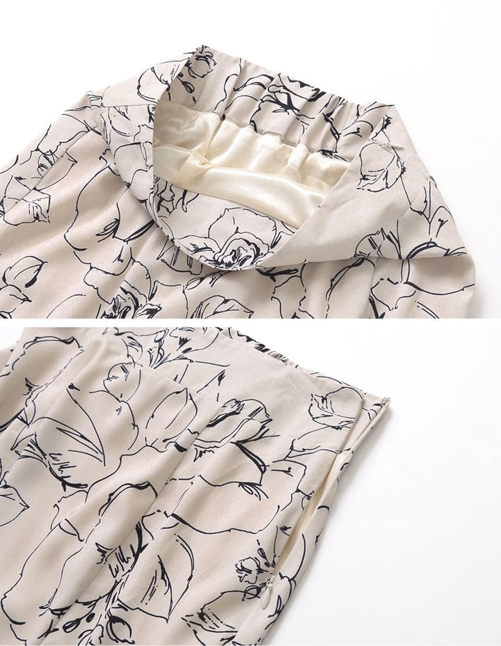 [お家で洗える][低身長向け/高身長向けサイズ対応]花柄ロングハイウエストナロースカート スカート レディースファッション通販 リエディ