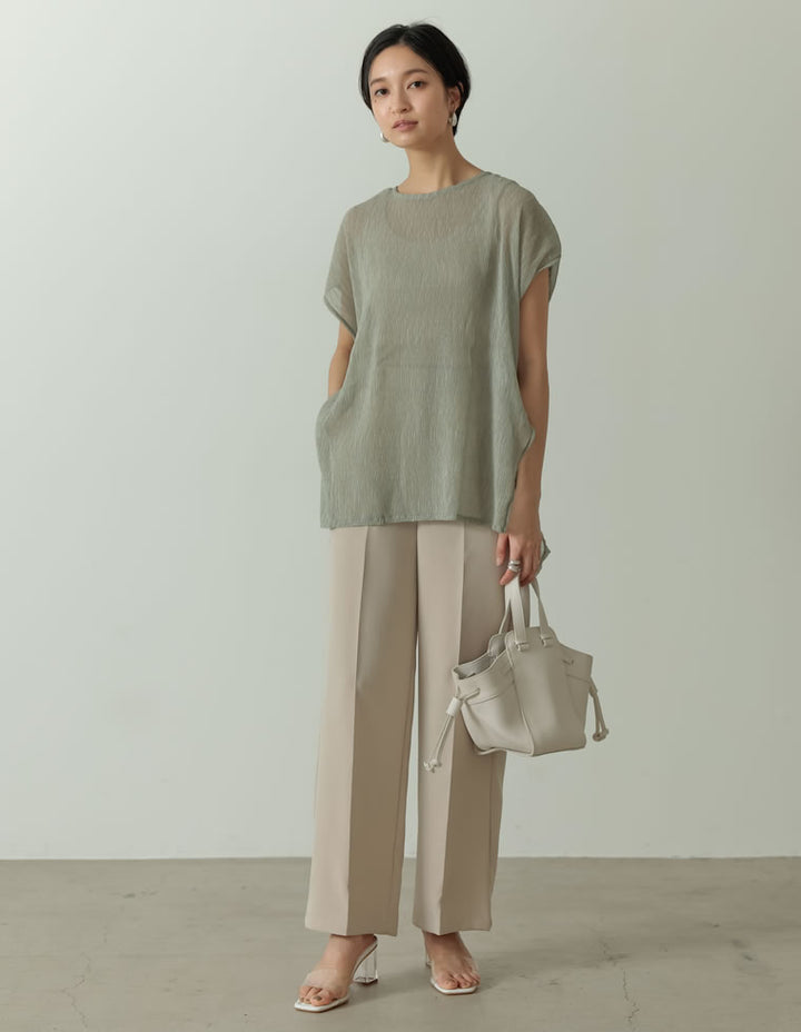 バックスリットクリンクルシアーチュニック トップス レディースファッション通販 リエディ