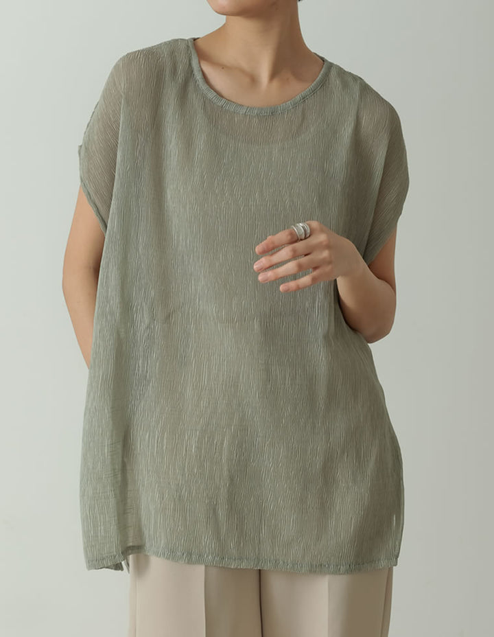 バックスリットクリンクルシアーチュニック トップス レディースファッション通販 リエディ