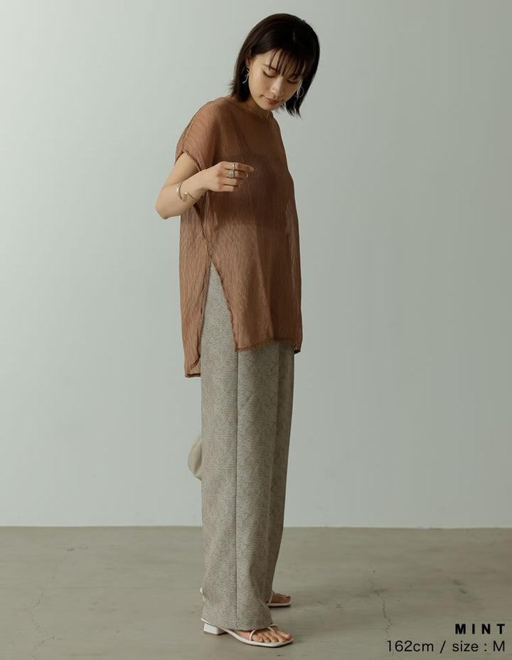 バックスリットクリンクルシアーチュニック トップス レディースファッション通販 リエディ