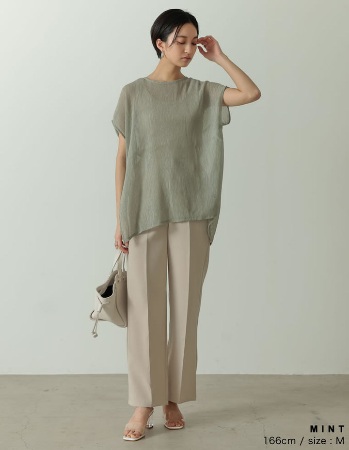 バックスリットクリンクルシアーチュニック トップス レディースファッション通販 リエディ