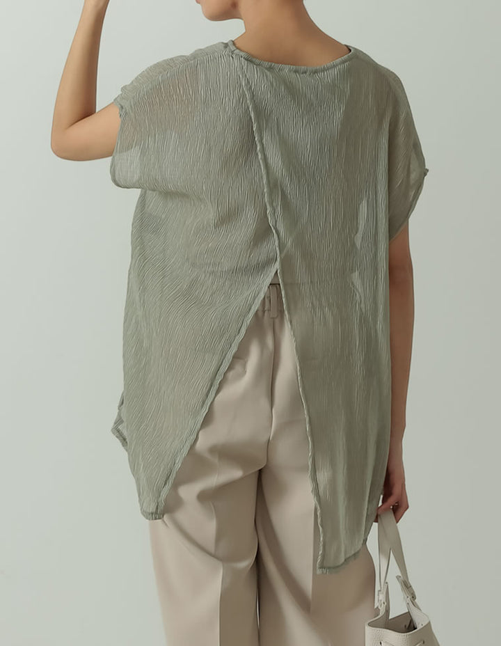 バックスリットクリンクルシアーチュニック トップス レディースファッション通販 リエディ