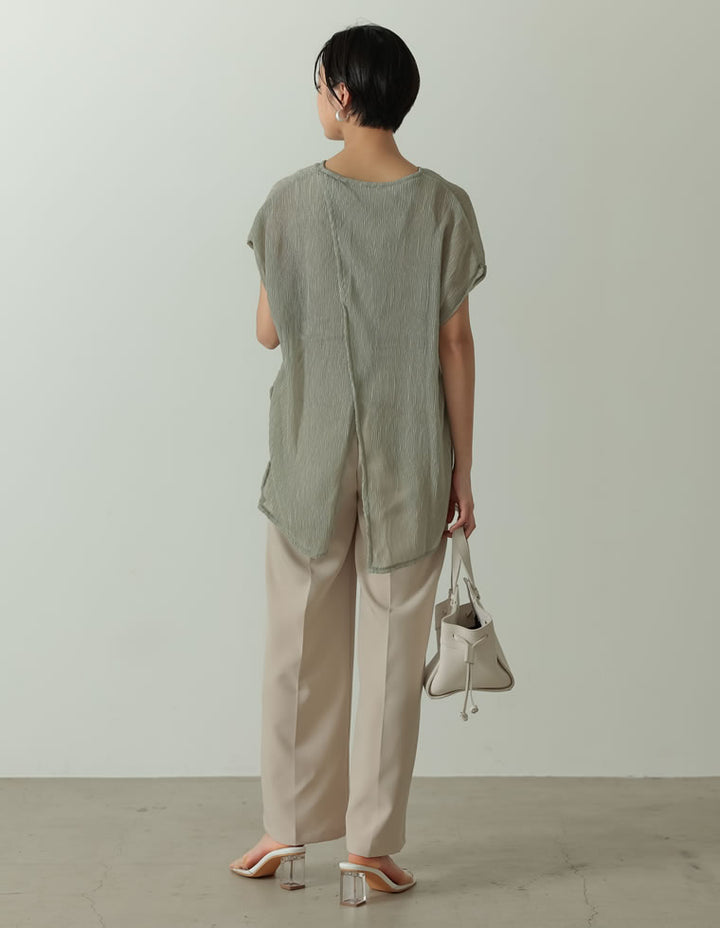 バックスリットクリンクルシアーチュニック トップス レディースファッション通販 リエディ