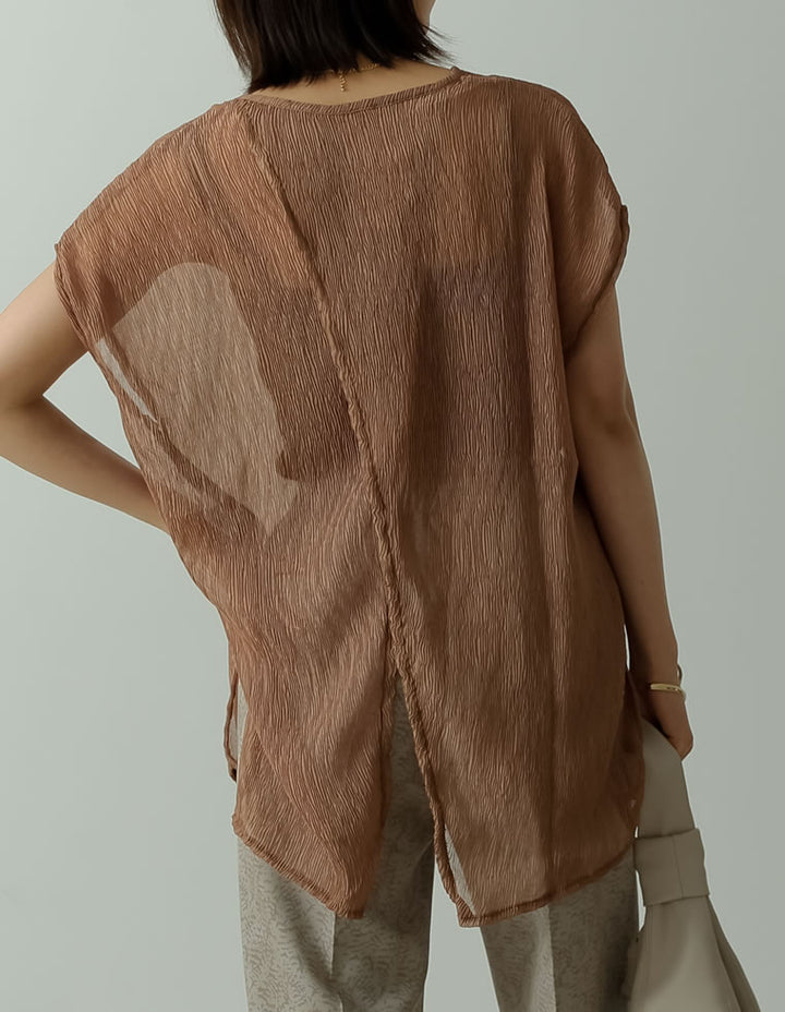 バックスリットクリンクルシアーチュニック トップス レディースファッション通販 リエディ