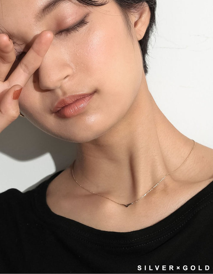 [AnkA moore（アンカムーア）][低アレルギー対応]日本製ツインカラープレートネックレス[返品交換不可] アクセサリー レディースファッション通販 リエディ