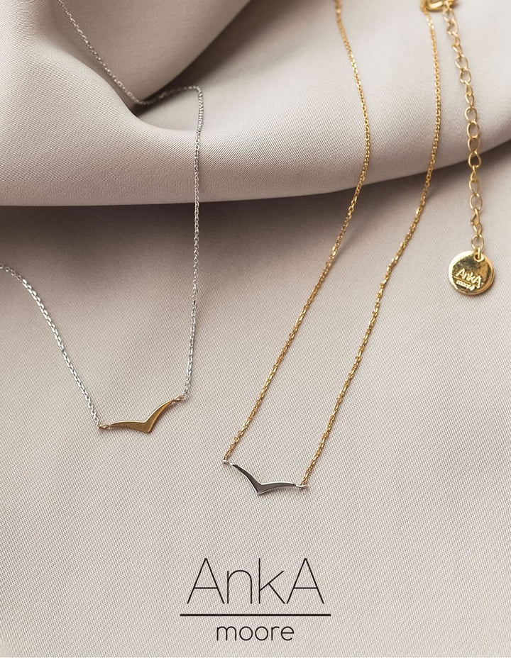 [AnkA moore（アンカムーア）][低アレルギー対応]日本製ツインカラープレートネックレス[返品交換不可] アクセサリー レディースファッション通販 リエディ