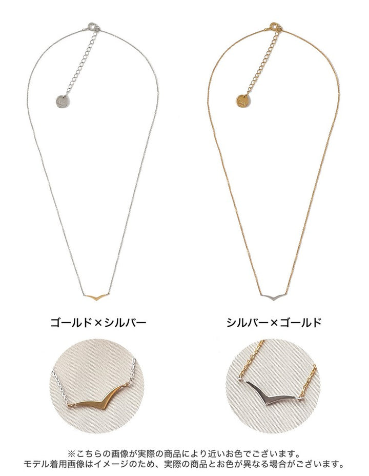 [AnkA moore（アンカムーア）][低アレルギー対応]日本製ツインカラープレートネックレス[返品交換不可] アクセサリー レディースファッション通販 リエディ