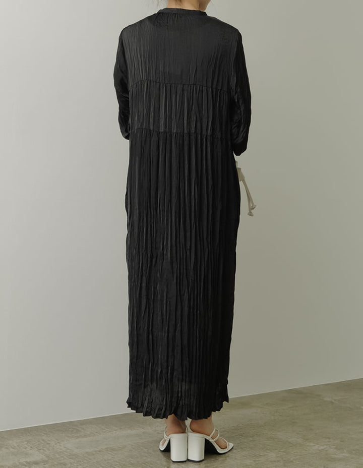 [低身長/高身長サイズ有]ヴィンテージサテンボリュームスリーブワッシャーワンピース ワンピース レディースファッション通販 リエディ