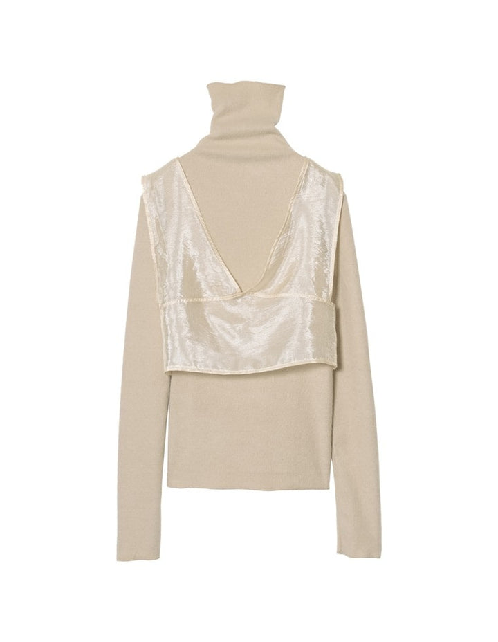 [2点SET]起毛リブタートルプルオーバー×シアーツイルビスチェセット トップス レディースファッション通販 リエディ