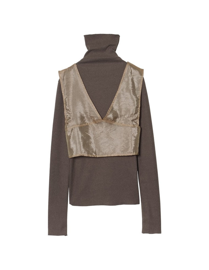 [2点SET]起毛リブタートルプルオーバー×シアーツイルビスチェセット トップス レディースファッション通販 リエディ