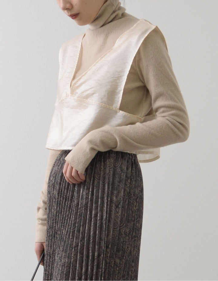 [2点SET]起毛リブタートルプルオーバー×シアーツイルビスチェセット トップス レディースファッション通販 リエディ