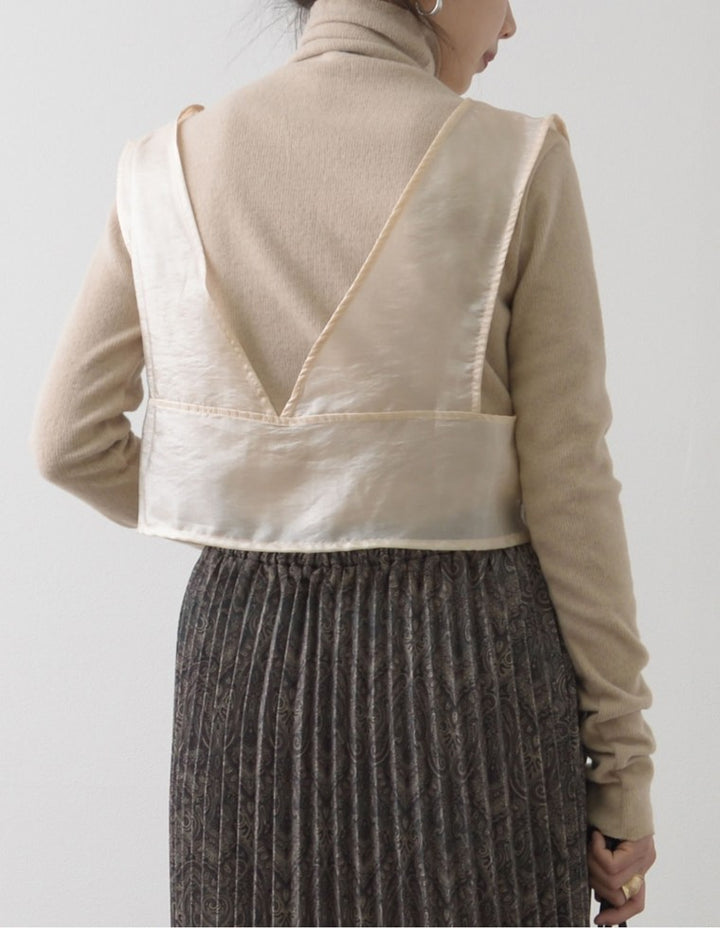 [2点SET]起毛リブタートルプルオーバー×シアーツイルビスチェセット トップス レディースファッション通販 リエディ