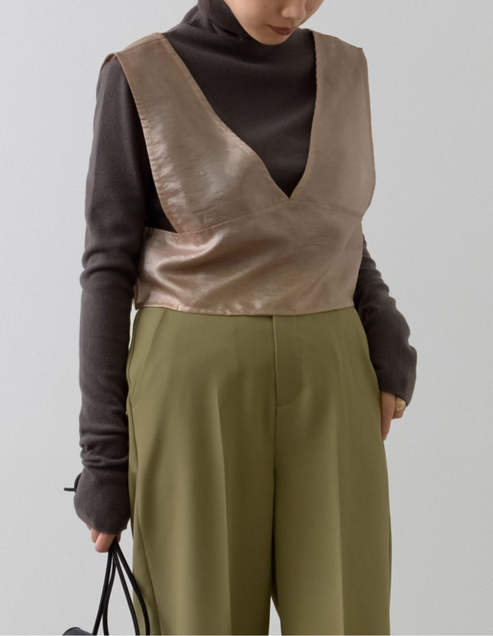 [2点SET]起毛リブタートルプルオーバー×シアーツイルビスチェセット トップス レディースファッション通販 リエディ