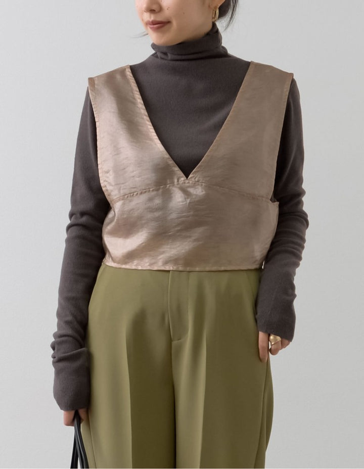 [2点SET]起毛リブタートルプルオーバー×シアーツイルビスチェセット トップス レディースファッション通販 リエディ