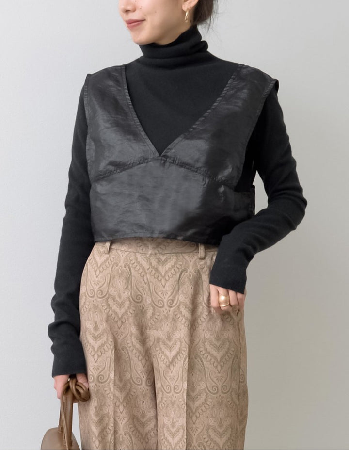 [2点SET]起毛リブタートルプルオーバー×シアーツイルビスチェセット トップス レディースファッション通販 リエディ