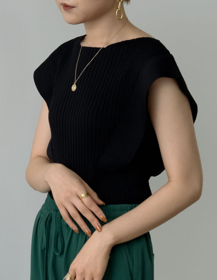 スクエアシルエットリブニットトップス トップス レディースファッション通販 リエディ