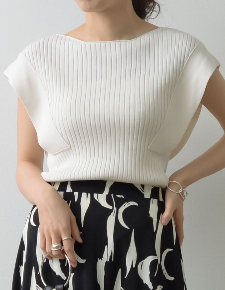 スクエアシルエットリブニットトップス トップス レディースファッション通販 リエディ