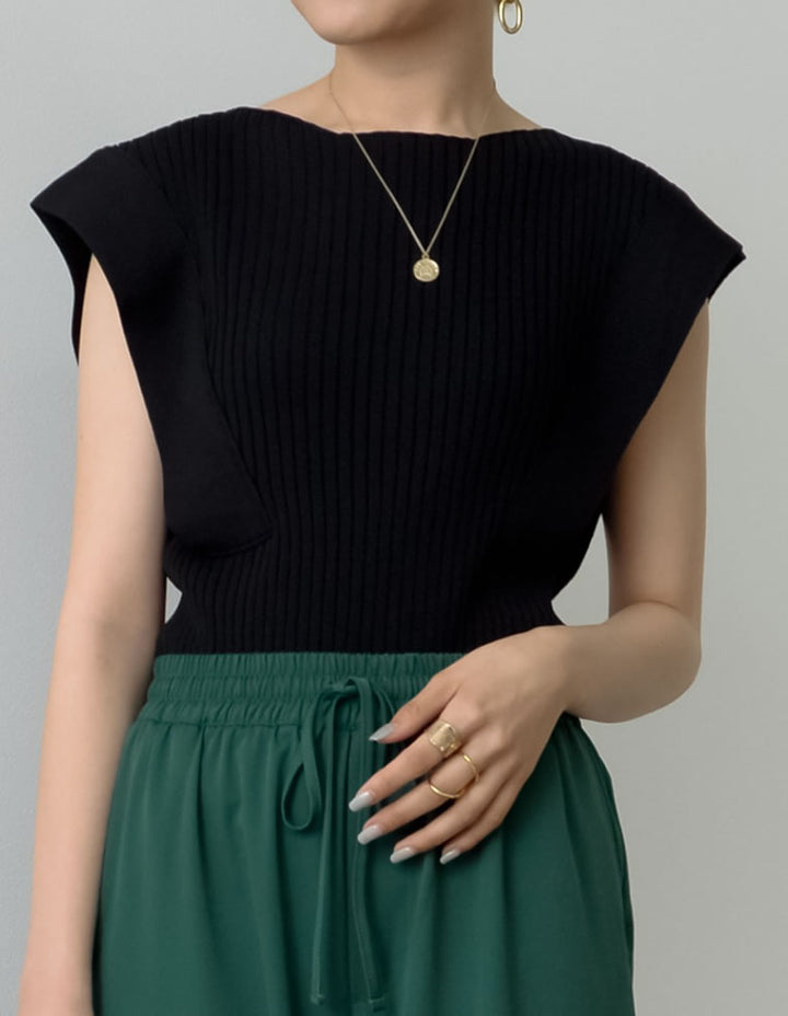 スクエアシルエットリブニットトップス トップス レディースファッション通販 リエディ