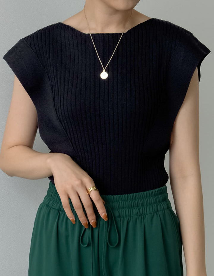 スクエアシルエットリブニットトップス トップス レディースファッション通販 リエディ