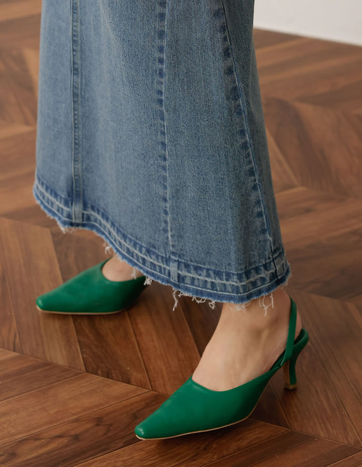 [2022S/S COLLECTION]バックストラップポインテッドトゥミュールパンプス シューズ レディースファッション通販 リエディ