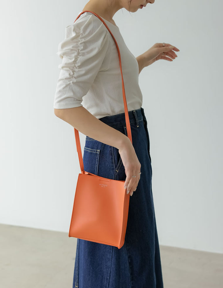 フェイクレザースクエアカラーショルダーバッグ バッグ レディースファッション通販 リエディ