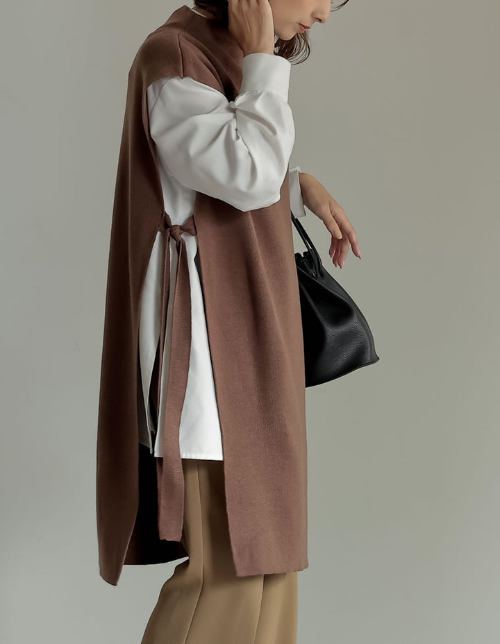 [2点セット]ランダムリブニット×プチハイネックニットベストアンサンブル トップス レディースファッション通販 リエディ