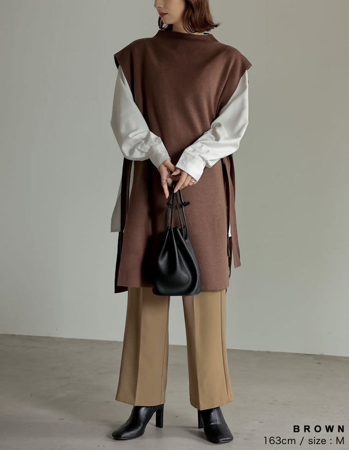 [2点セット]ランダムリブニット×プチハイネックニットベストアンサンブル トップス レディースファッション通販 リエディ