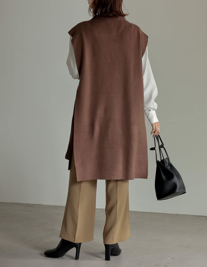 [2点セット]ランダムリブニット×プチハイネックニットベストアンサンブル トップス レディースファッション通販 リエディ