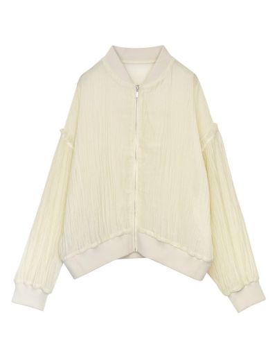 フリルスリーブオーバーサイズシアーブルゾン ジャケット/アウター レディースファッション通販 リエディ