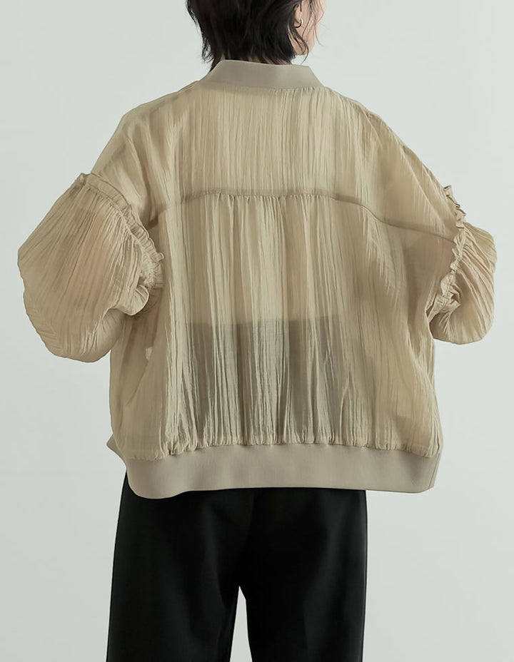 フリルスリーブオーバーサイズシアーブルゾン[mb]