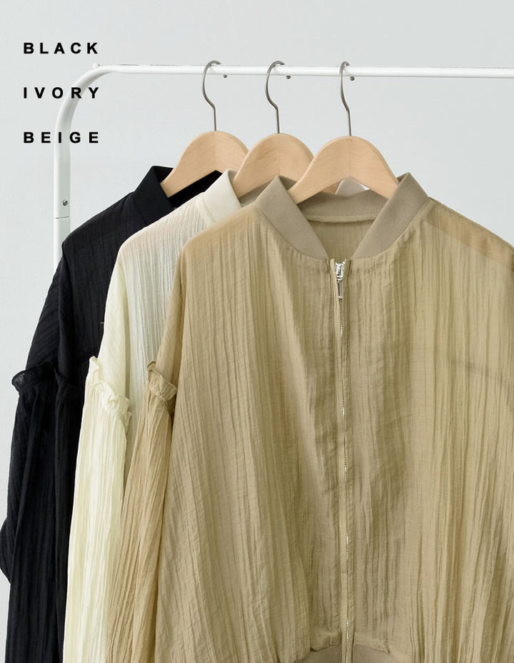 フリルスリーブオーバーサイズシアーブルゾン[mb]