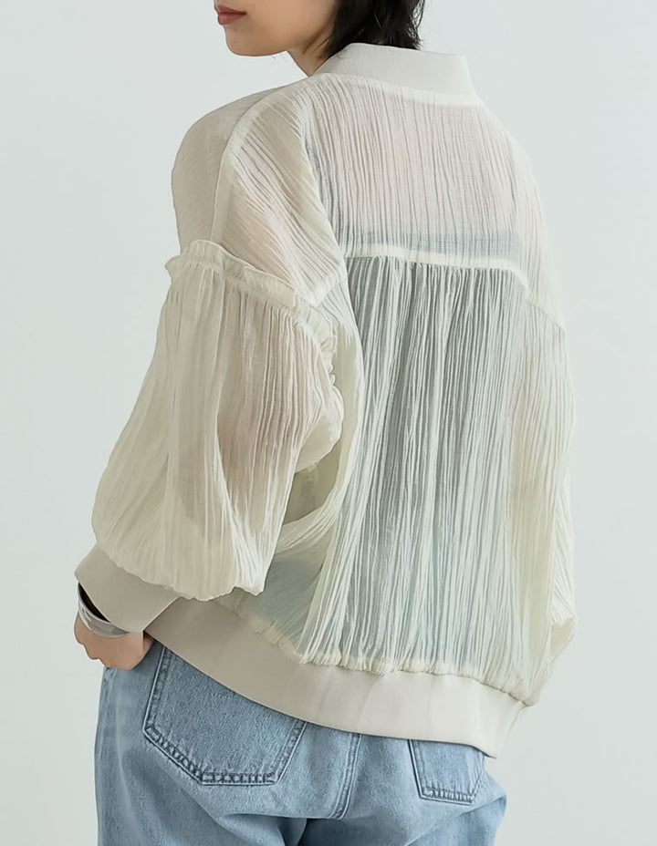 フリルスリーブオーバーサイズシアーブルゾン[mb]