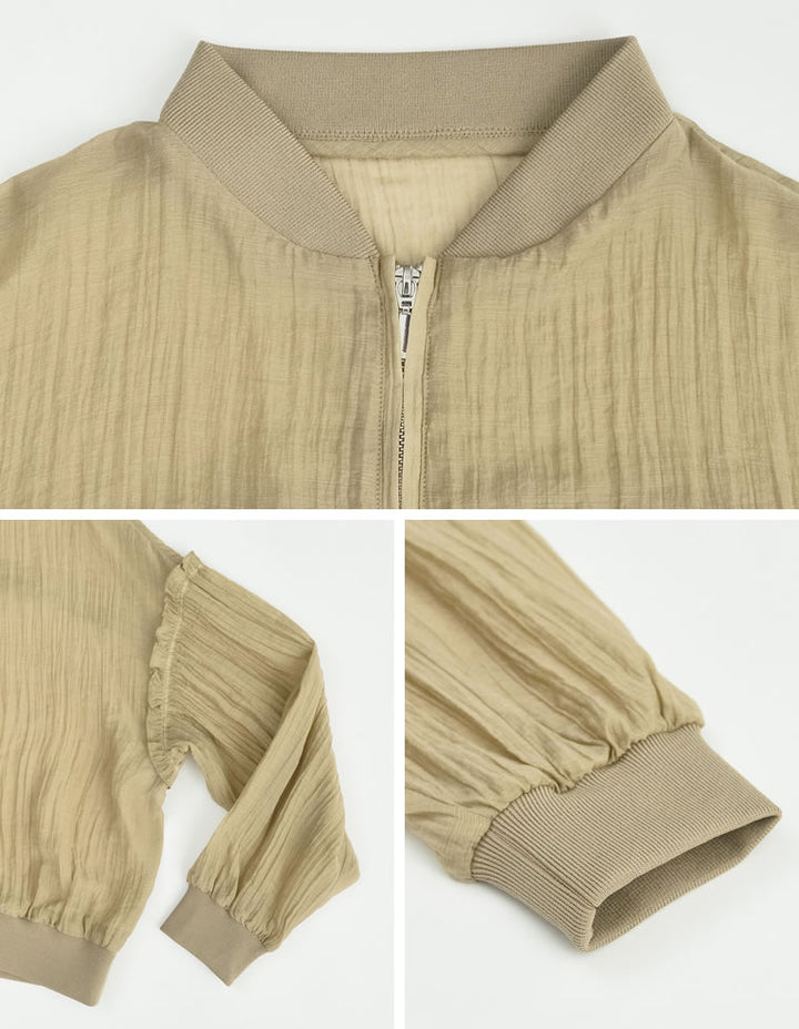 フリルスリーブオーバーサイズシアーブルゾン[mb]