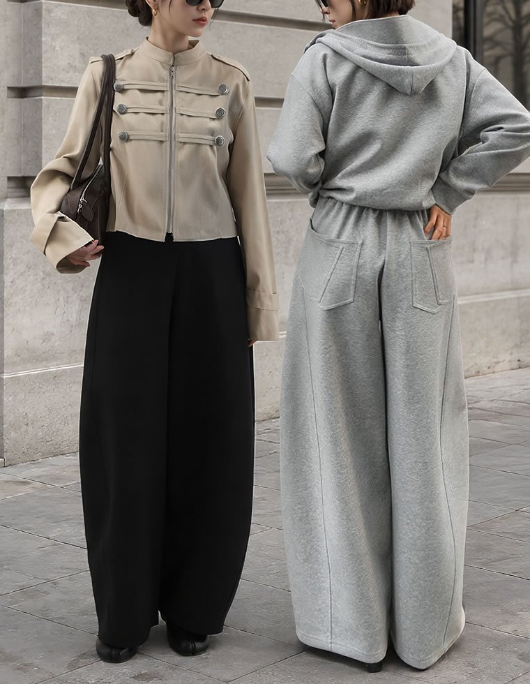 wide curve pants