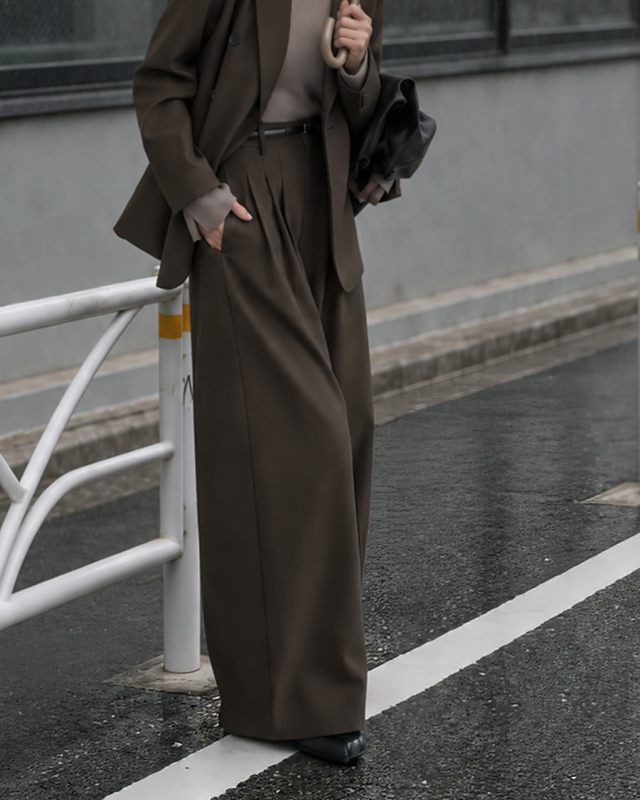 Any Day + TWILL 3タックワイドストレートパンツ ディテール