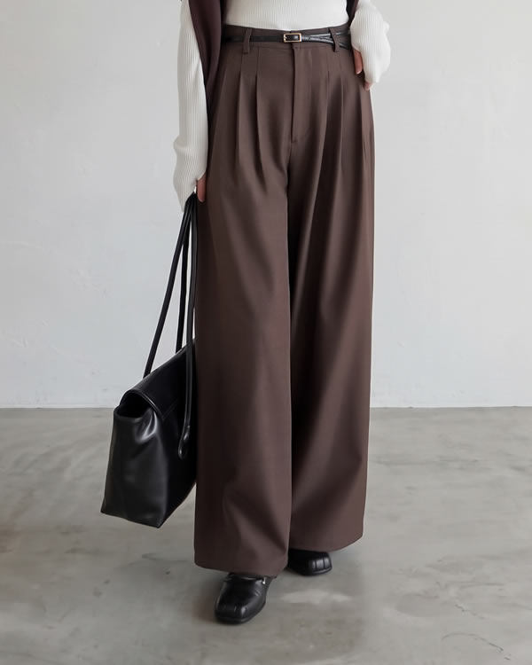 3タックワイドストレートパンツ